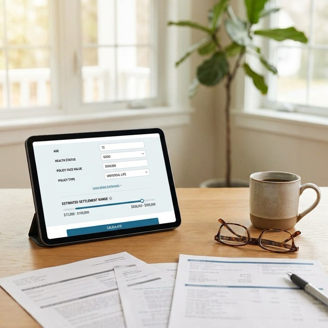 life settlement calculator inputs Colorado - age, health, face value, policy type